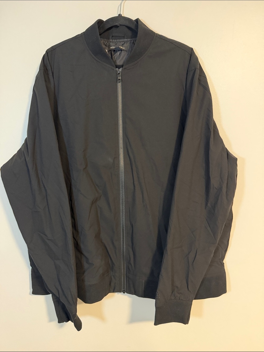 Banana Republic Black Bomber Jacket with Zip Front